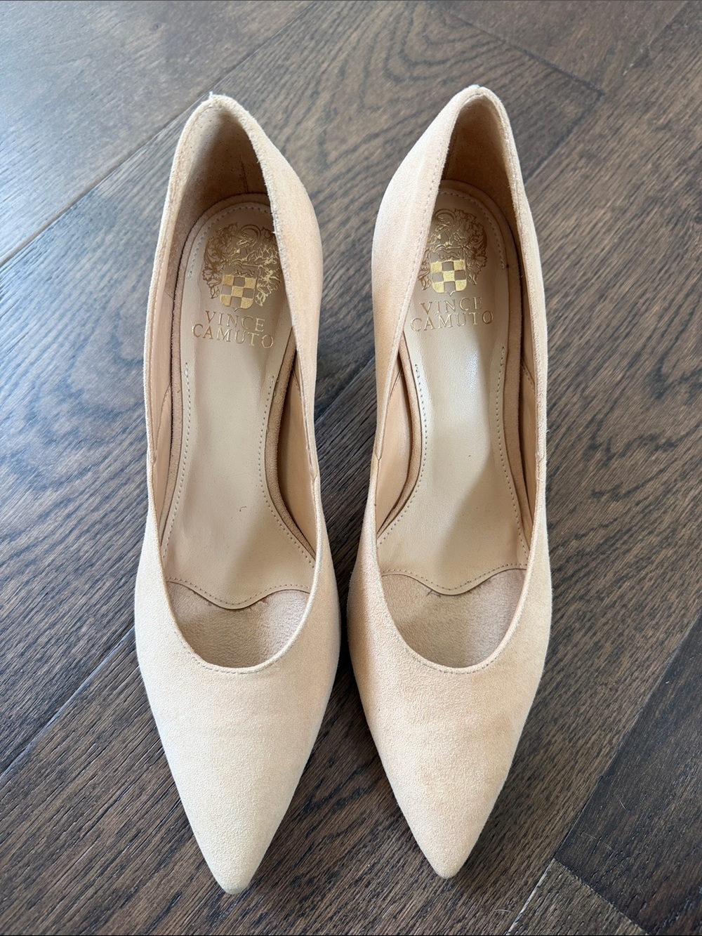 Vince Camuto Blush Suede Pointed-Toe Pumps